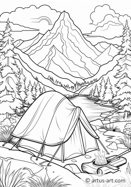 Página para colorear de Aventura en la Montaña
